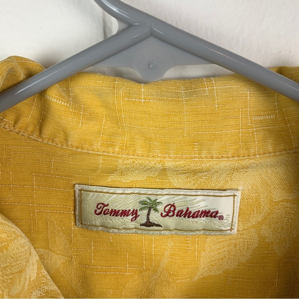 Tommy Bahama Button Up Shirt Silk Floral Tropical Yellow Men’s Extra Large - Picture 3 of 5